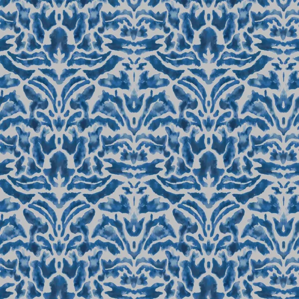 Nikko Fabric - Cobalt by blue traditional velvet-chenille fabric from Voyage Maison