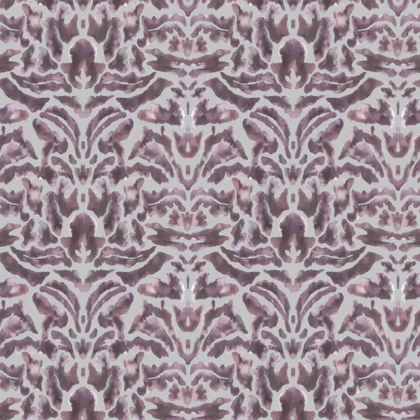 Nikko Fabric - Tourmaline by purple traditional velvet-chenille fabric from Voyage Maison
