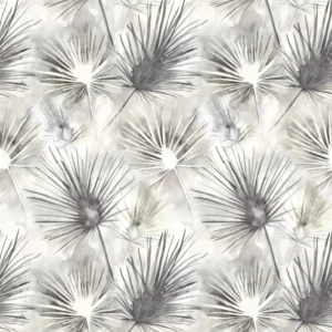 black-grey botanical printed fabric from Voyage Maison