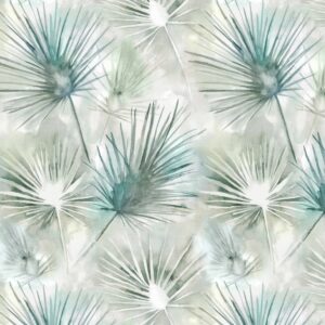 green botanical printed fabric from Voyage Maison