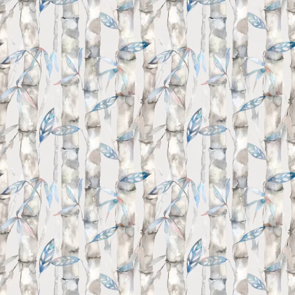 Kanto Fabric - Cobalt by blue botanical printed fabric from Voyage Maison