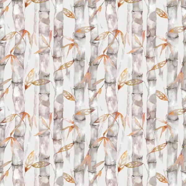 Kanto Fabric - Tourmaline by orange botanical printed fabric from Voyage Maison