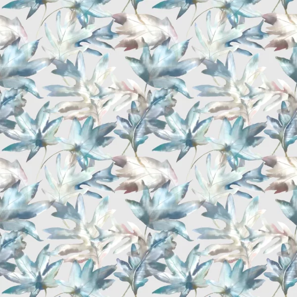 Kimino Fabric - Cobalt by blue botanical printed fabric from Voyage Maison