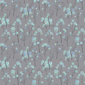 black-grey botanical cotton fabric from Voyage Maison