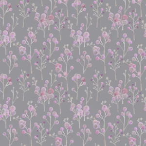 black-grey botanical cotton fabric from Voyage Maison