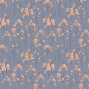 blue botanical cotton fabric from Voyage Maison