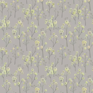 black-grey botanical cotton fabric from Voyage Maison