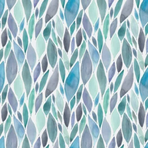 blue botanical cotton fabric from Voyage Maison