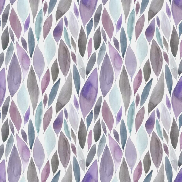 Koyo Fabric - Violet by multicolour botanical cotton fabric from Voyage Maison