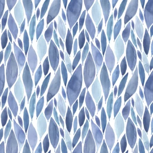 blue botanical cotton fabric from Voyage Maison