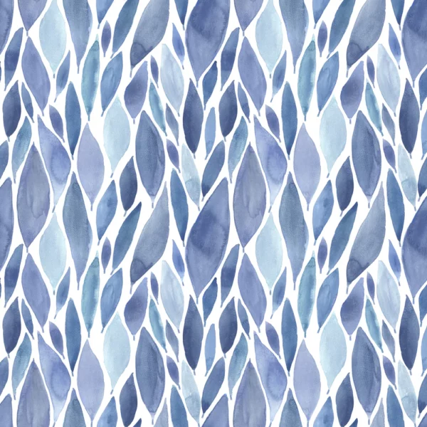 Koyo Fabric - Cobalt by blue botanical cotton fabric from Voyage Maison