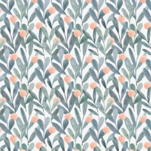 green botanical cotton fabric from Voyage Maison