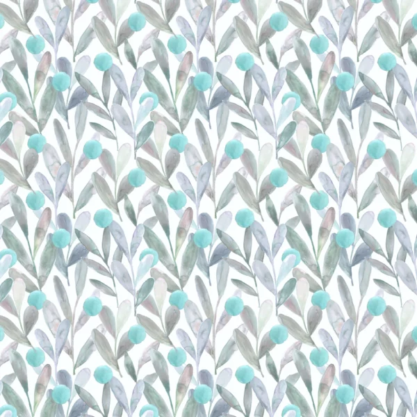 Enso Fabric - Aqua by blue botanical cotton fabric from Voyage Maison
