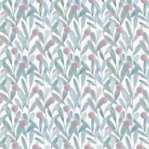 green botanical cotton fabric from Voyage Maison