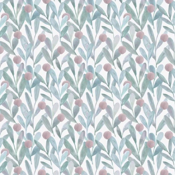 green botanical cotton fabric from Voyage Maison