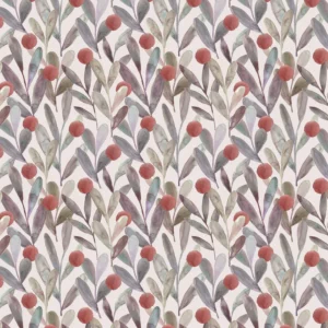 black-grey botanical cotton fabric from Voyage Maison