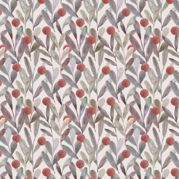 black-grey botanical cotton fabric from Voyage Maison