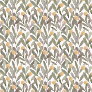 green botanical cotton fabric from Voyage Maison