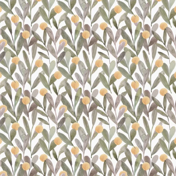Enso Fabric - Amber by green botanical cotton fabric from Voyage Maison