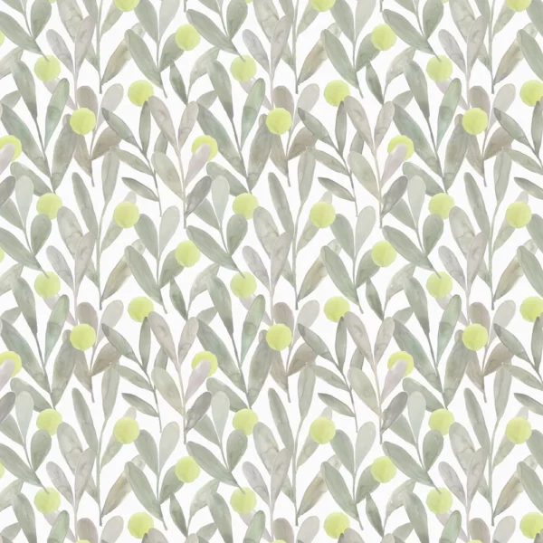 Enso Fabric - Sage by green botanical cotton fabric from Voyage Maison