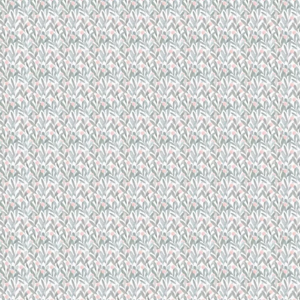 Katsura Fabric - Granite by black-grey botanical cotton fabric from Voyage Maison