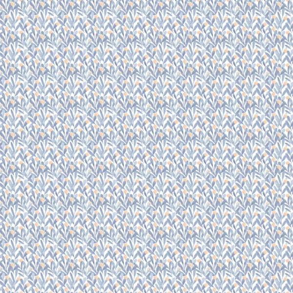 Katsura Fabric - Cobalt by blue botanical cotton fabric from Voyage Maison