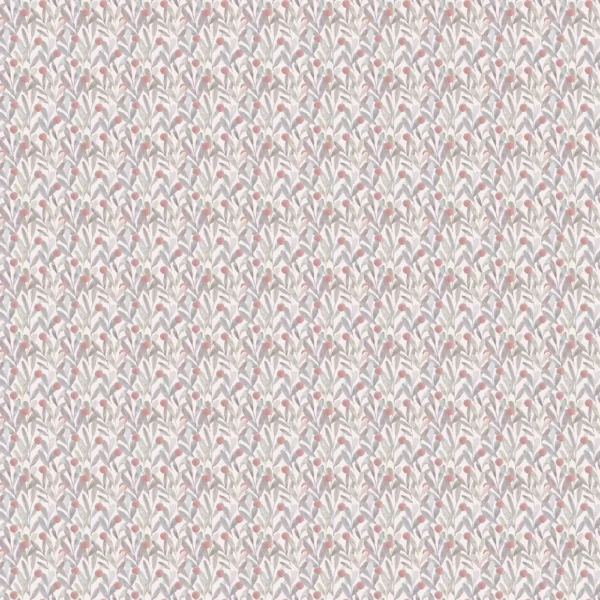 Katsura Fabric - Mulberry by green botanical cotton fabric from Voyage Maison