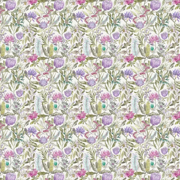 green botanical cotton fabric from Voyage Maison