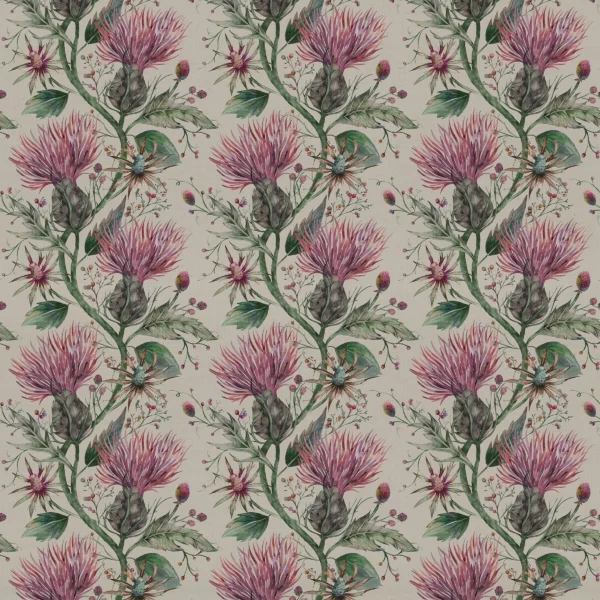 Varys Fabric - Onyx by green botanical cotton fabric from Voyage Maison