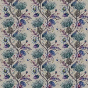 blue botanical cotton fabric from Voyage Maison