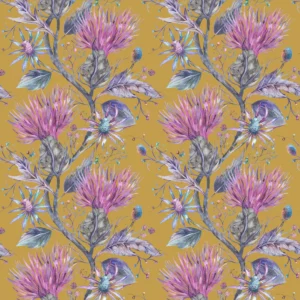 multicolour botanical cotton fabric from Voyage Maison