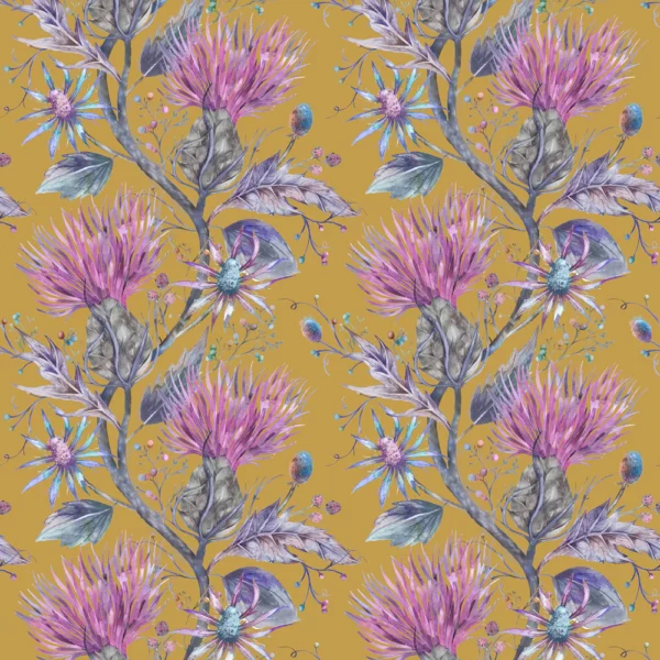multicolour botanical cotton fabric from Voyage Maison