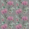 black-grey botanical cotton fabric from Voyage Maison