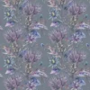 black-grey botanical cotton fabric from Voyage Maison