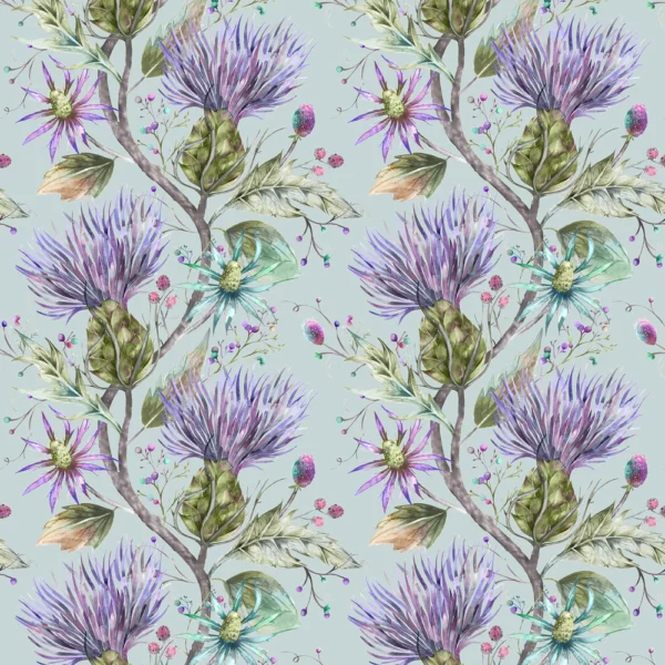 multicolour botanical cotton fabric from Voyage Maison