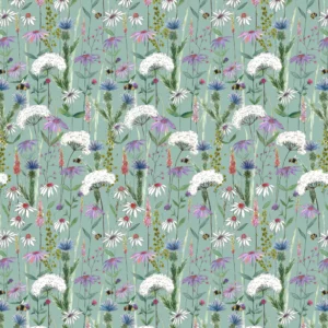 blue botanical printed fabric from Voyage Maison