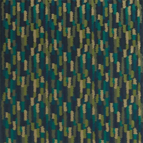 Cosmati Embroidery Fabric - Serpentine by blue striped embroideried fabric from Zoffany