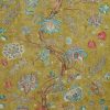 brown botanical linen fabric from Zoffany