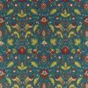 blue botanical embroideried fabric from Zoffany