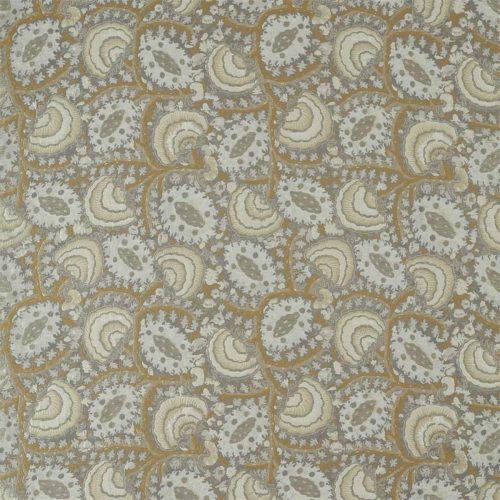 Suzani Archive Weave Fabric - Zinc by black-grey traditional woven fabric from Zoffany