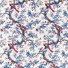 blue animal linen fabric from Zoffany