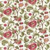 green botanical embroideried fabric from Zoffany