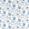 blue botanical cotton fabric from Zoffany