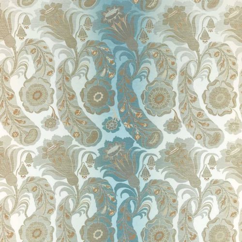Sezincote Damask Fabric - La Seine by neutral botanical silk-satin fabric from Zoffany