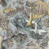 black-grey botanical linen fabric from Zoffany