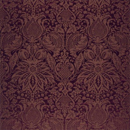 Mitford Weave Fabric - Rubient by purple botanical woven fabric from Zoffany