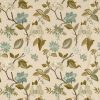 multicolour botanical embroideried fabric from Zoffany