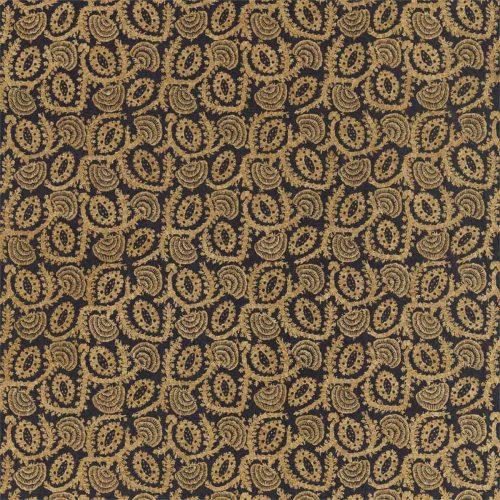 Suzani Embroidery Fabric - Antique Gold / Vine Black by black-grey misc embroideried fabric from Zoffany