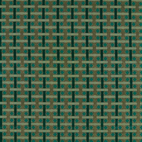 Diamond Check Fabric - Poison by green checked cotton fabric from Zoffany