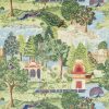 green animal cotton fabric from Zoffany